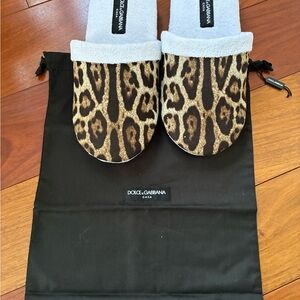 Dolce & Gabbana Brown Leopard Print Slippers